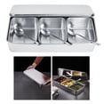 thumbnail image 2 of Kitchen Seasoning Box,Household 3?Grid Stainless Steel Seasoning Box Jar Spice Container Set with Spoons Cover, 2 of 7