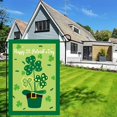 thumbnail image 1 of St. Patrick's Day Linen Garden Flag 31x23cm, Outdoor Patio Decor with Shamrock Design, Holiday Background Banner for Fence Balcony Lawn Decoration, 1 of 6