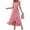 Pink, variant on LOVZFMLL Dresses Women's Casual Solid Color Embroidered Lace Cuffs-neck Dress
