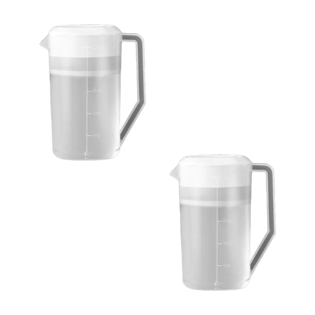Oleegame 2PC Blue Juice Plastic Pitcher With Lid Large Capacity Cold Water Kettle For Juice Milk Tea Iced Coffee And Homemade Beverage