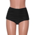 thumbnail image 2 of Riforla Swimsuit Bottoms for Women Plus Size High Rise Ruched Solid Color Bikini Briefs for Swim Bathing Suit Bottoms Black L, 2 of 5