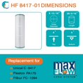 thumbnail image 2 of Hurricane HF8417-01 Replacement Spa Filter Cartridge for PA175 and Unicel C-8417, 2 of 7