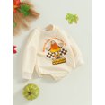 thumbnail image 3 of Fortune Baby Girls Fall Romper Infant Long Sleeve Letters Pumpkin Print Bodysuits Tops, 3 of 7