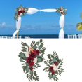 thumbnail image 3 of 2x Arche de Mariage Fleurs Tournesols Déco Rustique pour Cérémonie de Mariage Panneau Floral Toile de Fond Porte Fête Blanc Rouge, 3 of 9