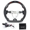 thumbnail image 2 of Flat Bottom Steering Wheel, Heat Tolerant Red Stitching Adjustable RGB LCD Display Carbon Fiber LED Steering Wheel  for Automotive Parts, 2 of 7