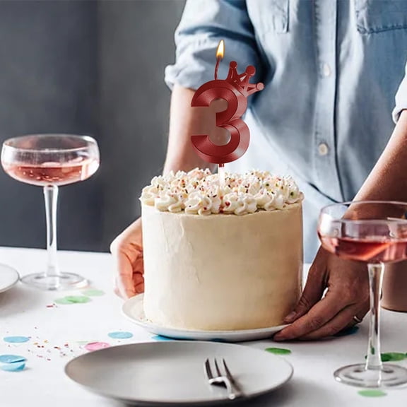 WIFKLSIIPG Bougie d'Anniversaire Chiffre Conçue en 3D Bougies Joyeux Anniversaire Anniversaires Rouge