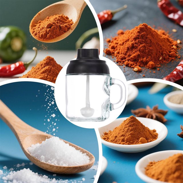 WIFKLSIIPG Container Transparent Jar with Lid & Measuring Spoon | Kitchen Gadgets & Gadgets for Camping Travel Outdoor Bar Restaurant and Coffee Station