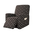 thumbnail image 1 of 4-Piece Furniture Protector Striped Plaid Reclining Case With Pockets  1 Seat   Recliner Furniture Cover With Elastic Bottom, 1 of 7