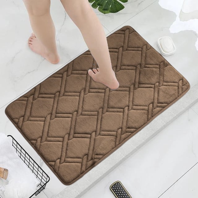 ABPWLY Rugs Absorbent Non-Slip Foam Machine Washable Soft Velvet Bath Mats And Slow Rebounds Thickened Floor Mat Easier To Dry For Bathroom Floor Clearance shower mat Canada Days bath mat for tub non