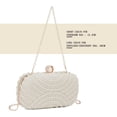 thumbnail image 4 of Sacs Pochette à Perles Blanches pour Femmes Mariage Mariée Sac de Soirée à Perles Pochette de Fête Portefeuille Fourre-Tout Sac à Main, 4 of 20