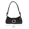 thumbnail image 4 of Women Shoulder Bag Faux Leather Buckle Zipper Closure Smooth Glossy Surface Adjustable Large Capacity Korean Style Lady Handbag, 4 of 11