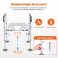 thumbnail image 3 of Raised Toilet Seat with Armrest, 6 Height Adjustable Aluminum Toilet Seat Riser for Seniors, Commode Safety Frame Rails with Soft Padded, Supports Up to 330lbs, 3 of 10