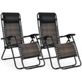 thumbnail image 1 of Patiojoy 2PCS Mix Brown Folding Recliner Patio Rattan Zero Gravity Lounge Chair W/ Headrest, 1 of 5