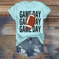 thumbnail image 2 of Charmgo Haut pour Femmes Tendance T-Shirts Jour de Match T-Shirt Imprimé 2D pour Femmes Manches Courtes Col Rond T-Shirt Mode Léger Doux Tenue Décontractée Vêtements pour Femmes Football Bleu Pâle L, 2 of 4