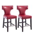 thumbnail image 1 of CorLiving Kings Studded Bonded Leather Counter Height Barstools, 1 of 4