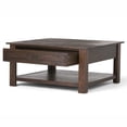 thumbnail image 3 of Garret Solid Acacia Wood Square Coffee Table in Distressed Charcoal Brown, 3 of 7