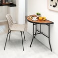 thumbnail image 4 of Gymax Table d'Événement Demi-Ronde Pliable Table de Banquet Pliable avec Cadre en Métal Brun, 4 of 9