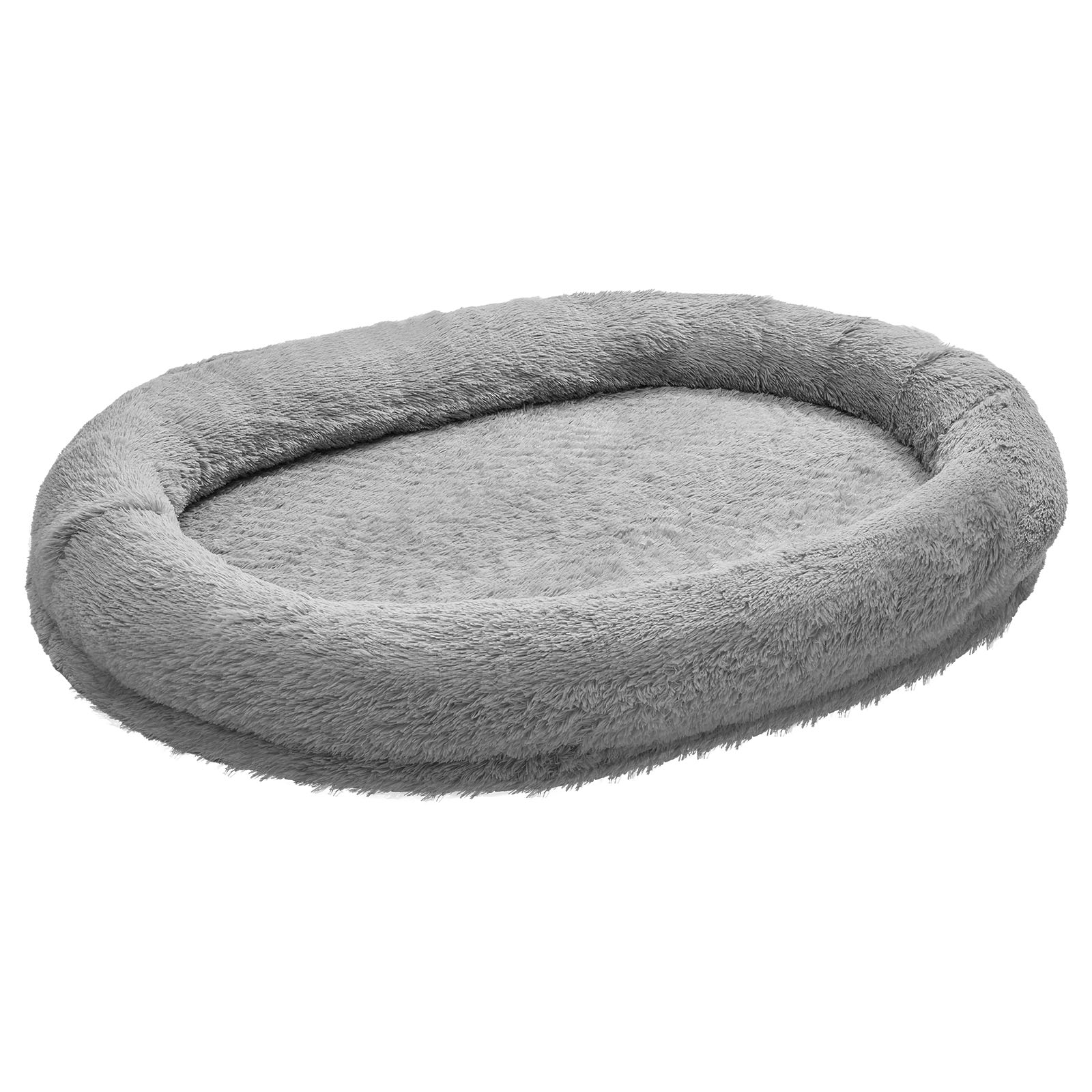 KFFKFF Human Dog Bed, 68.50 x 46.46 x 9.45 inch Orthopedic Memory Foam Human Sized Dog Bed, Humans Pet Beds with Side Pocket, Handle & Zipper, Dark Gray