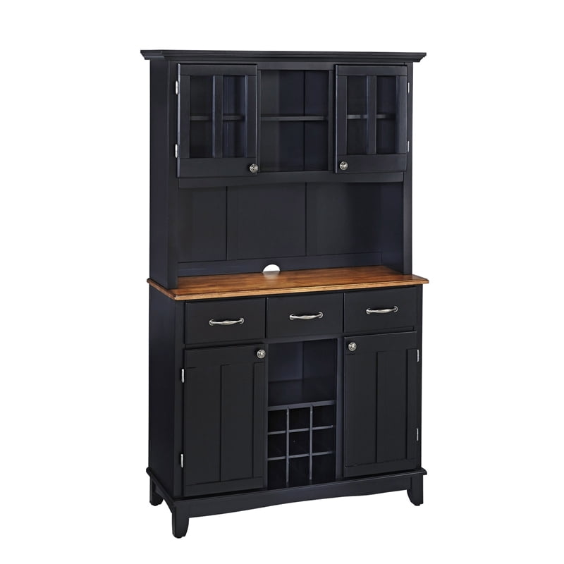 Homestyles Buffet of Buffets Wood Buffet with Hutch in Black