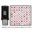 thumbnail image 1 of Printtoo Personalized Stationery Theme Icons Round Rubber Stamp Self Inking Stamper 12 mm-Red, 1 of 1