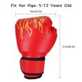 thumbnail image 4 of Gant de Boxe en Cuir, Gant de Protection pour Kickboxing, Enfants, Gant de Boxe pour Enfants, sanda, Protecteur, Entraînement de Punching, sanda, Articles de Sport, Rouge, 4 of 8
