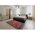 thumbnail image 4 of Ahgly Company Indoor Square Mid-Century Modern Cranberry Red Oriental Area Rugs, 6' Square, 4 of 6