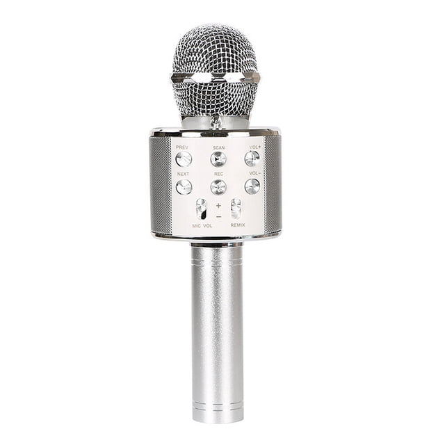 Xingzhi Microphone à Réduction de Bruit, Microphone de Karaoké Rechargeable Sans Fil, Micro LED Portable, Argent