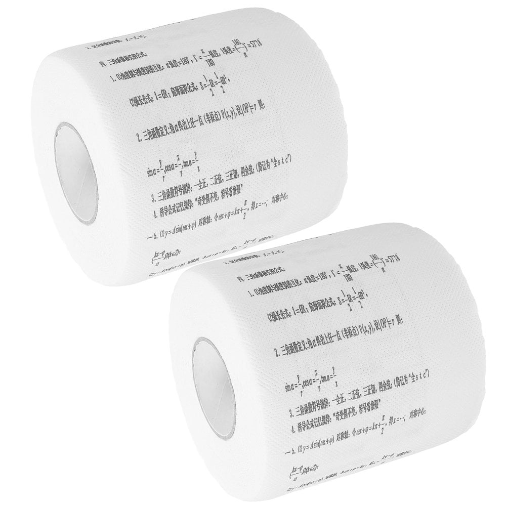 Bamboohart 2 Rolls of Fun Toilet Paper Novelty Pattern Toilet Paper Creative Mathematical Formula Printed Tissue Roll