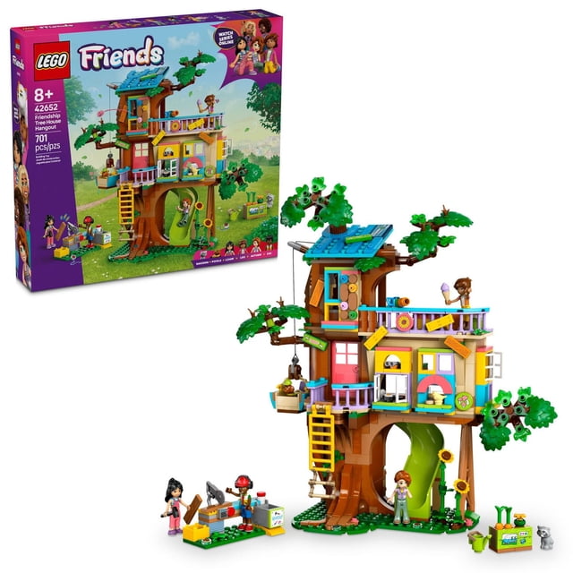 LEGO Friends Friendship Maison d'arbre Hangout - Jeux de construction de jouets pour enfants, filles & Garçons, âges 8+ - Pretend Play Idées cadeaux pour les anniversaires - W/ 4 Minifigures & 2 Chiffres animaux - 42652