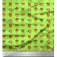 thumbnail image 1 of Soimoi Green polyester Crepe Fabric Dog Face Cartoon Print Fabric by Yard 52 Inch Wide, 1 of 3