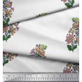thumbnail image 2 of Soimoi Rayon Fabric Leaves & Floral Block Printed Craft Fabric by The Yard 42 Inch Wide, 2 of 3