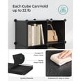 thumbnail image 3 of SONGMICS 6 Cube Storage Organizer, DIY Closet Shelf, Plastic Clothes Organizer, Modular Bookcase, 11.8 x 11.8 x 11.8 Inch Cubes, with Feet and Rubber Mallet, Black ULPC06H, 3 of 7
