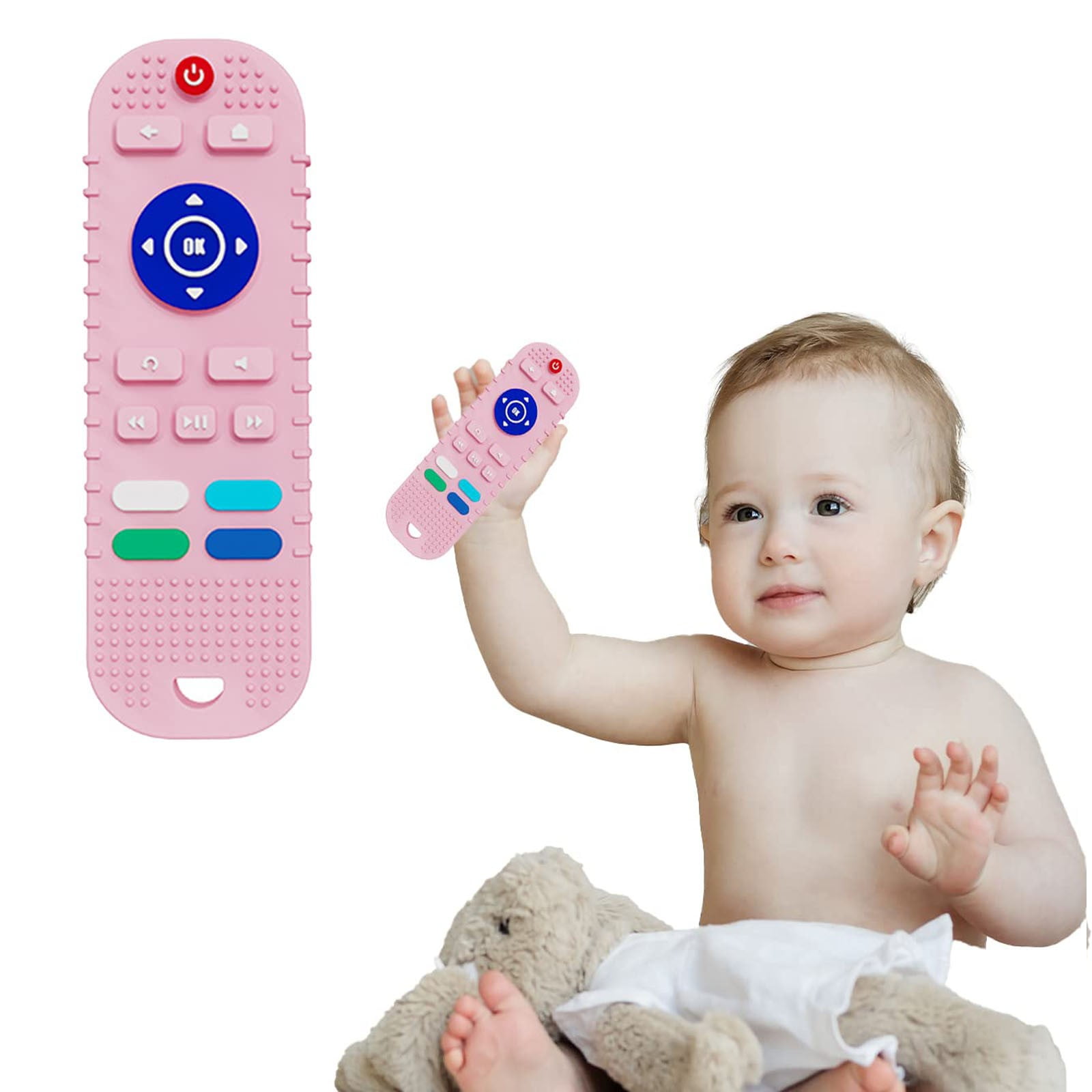 Dptalr Baby Teether Toys Silicone Toddler, Educational Sensory Toy Chew Toys, Tv Remote Control Shape Teething Toys For Babies 6-18 Months One Size