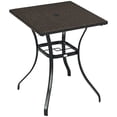 thumbnail image 1 of Outsunny Wicker Dining Table w/ Umbrella Hole Coffee Table, Brown, 1 of 10