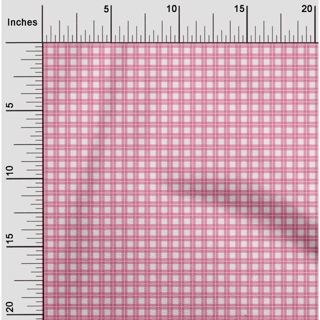 oneOone Polyester Lycra Fabric Gingham Check Print Sewing Fabric BTY 56 Inch Wide