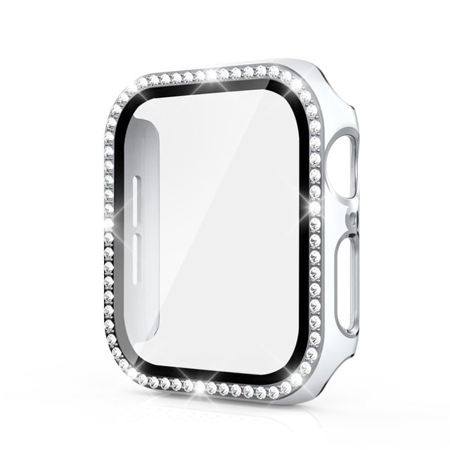 Apple Watch Case with Tempered Glass Screen Protector for Apple Watch 42mm Series 3/2/1, Bling Crystal Diamond Rhinestone Ultra-Thin Bumper Full Cover Protective Case for Women Girls iWatch