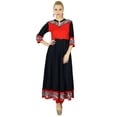 thumbnail image 1 of Bimba Femme Anarkali Kurta Kurti Noir Manches 3/4 Haut Indien Formel Blouse, 1 of 2