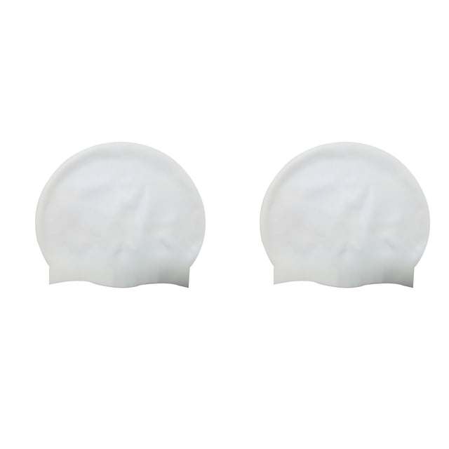 Swimming Cap for Long Hair 2Pc Adult Universal Pure Silicone Ear Protection Swimming Caps