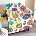 thumbnail image 2 of Easter Blanket Easter Eggs Blanket Flannel Digital Printed Conditioning Blanket Nap Blanket, 2 of 7