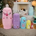thumbnail image 4 of LSLJS Russian Nesting Dolls Easter Five Layer Robbit Set Crafts Children's Day Easter Gift Gift Toys, Easter Gifts Easter Decorations, 4 of 6