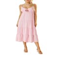 thumbnail image 1 of Solid Spaghetti Strap Midi Cami Dress for Women - Perfect for Parties and Beach, 1 of 9