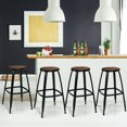 thumbnail image 4 of Gymax Set of 4 Industrial 30'' Bar Stool Pub Height Bar Chair Metal Frame Elm Wood Seat, 4 of 10