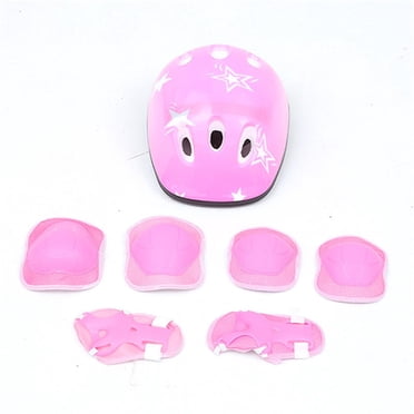 EGNMCR Ensemble de 7 Pcs Casque pour Enfants Genouillères Coudières Vélo Patin Bicyclette Protections Vêtements de Protection