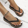 thumbnail image 3 of Espadrilles pour Femmes Sandales de Plage à Plateforme Plage Décontractées Larges Plates Épaisses Sandales à Enfiler d'Été Robe, 3 of 6