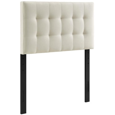 Modway Lily Tufted Linen Fabric Upholstered Twin Headboard in Ivory