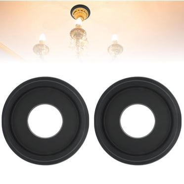 Ceiling Medallion, 2 Pcs Round Ceiling Light Medallions, 10inch OD x 4inch ID Ceiling Trim Ring Plate, Smooth Black Finish Ceiling Medallions, Backdrop Decor for Light Fixtures & Ceiling Fans