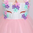 thumbnail image 4 of KAWELL Robe Fleurie Unicorn pour Filles Robe de Princesse Élégante Robe de Fête d'Anniversaire 2-8 Ans, 4 of 6