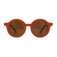 thumbnail image 1 of Kids Child Size Thick Plastic Round Circle Lens Retro Sunglasses Orange Brown, 1 of 4
