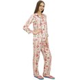 thumbnail image 4 of Bimba Dot Printed Wine Button-Down Shirt With Elastic Waist Pajama Pants-20, 4 of 6