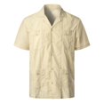 thumbnail image 2 of XDZJLR Men Shirt Spring And Summer Fashion And Leisure Dongfeng Pocket Button Lapel Short Sleeve Tops, 2 of 7